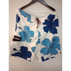 Vintage Billabong Board Shorts Mens 36 Blue Floral Hibiscus Swim Surf Y2K